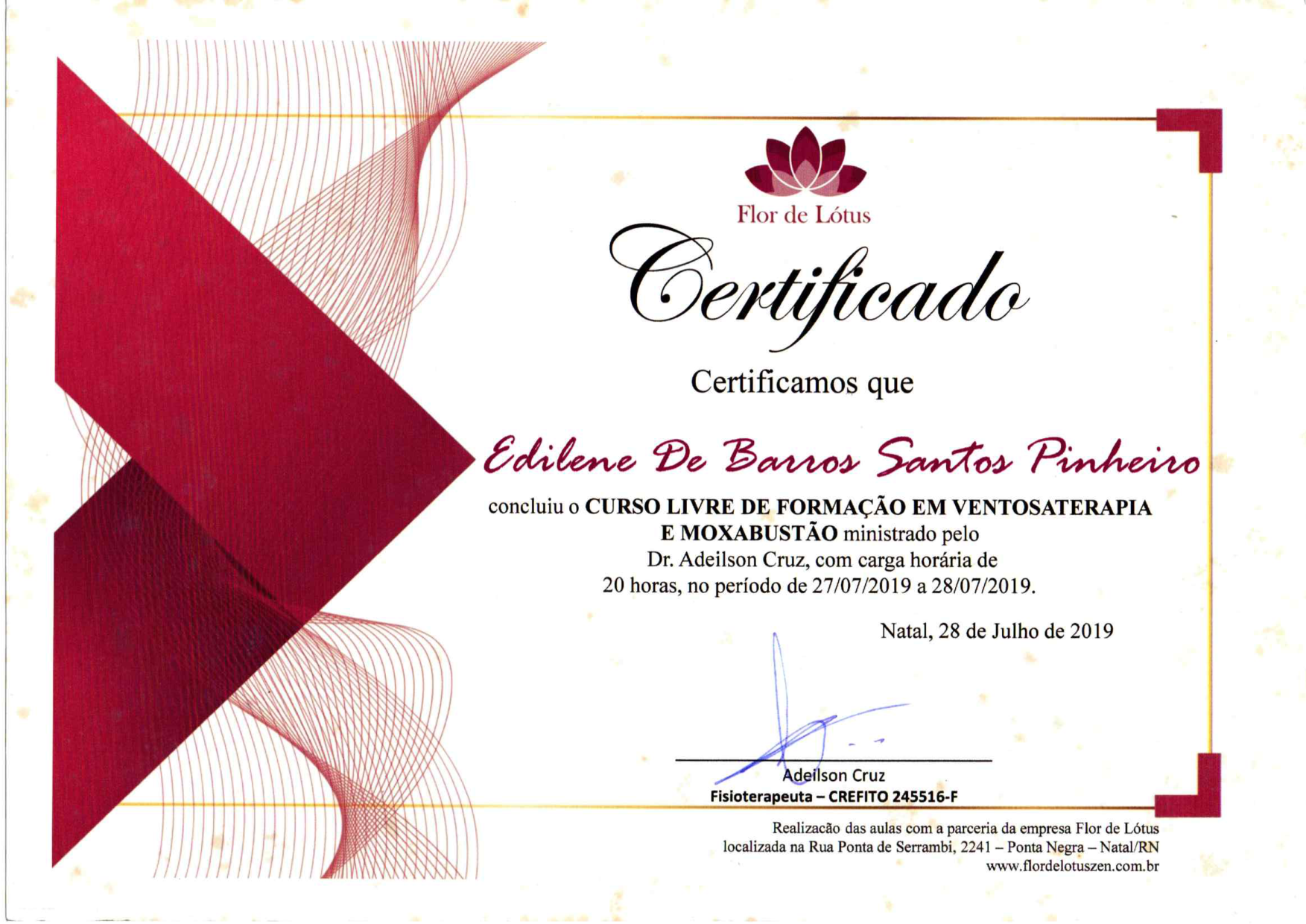 Certificado: Curso de Ventosaterapia